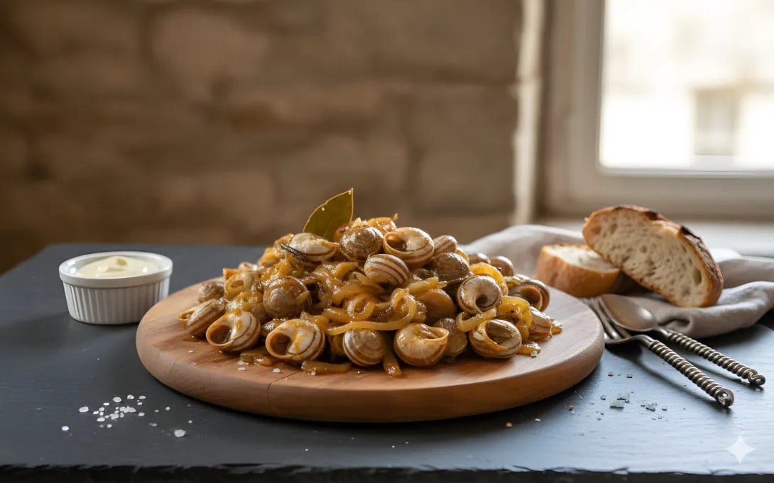 karavolia (saligaria) stifado